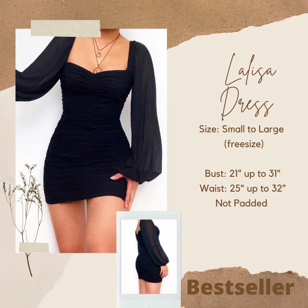Lalisa Mesh-sleeves Dress