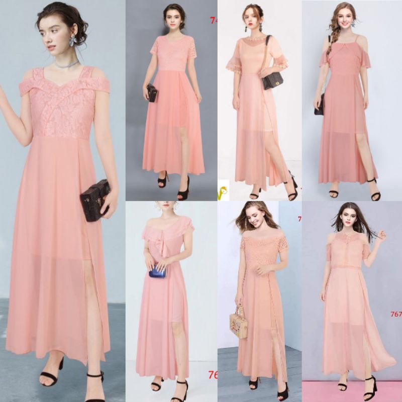 Peach color outlet dress