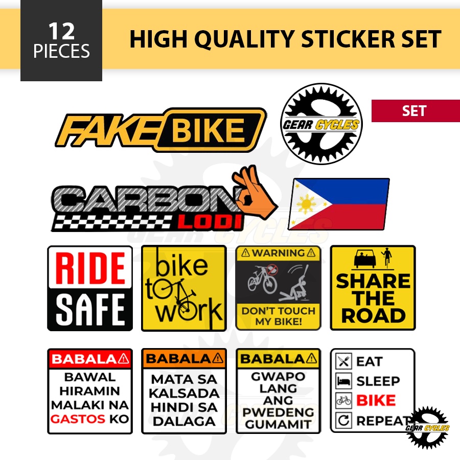 Sticker set for clearance bike