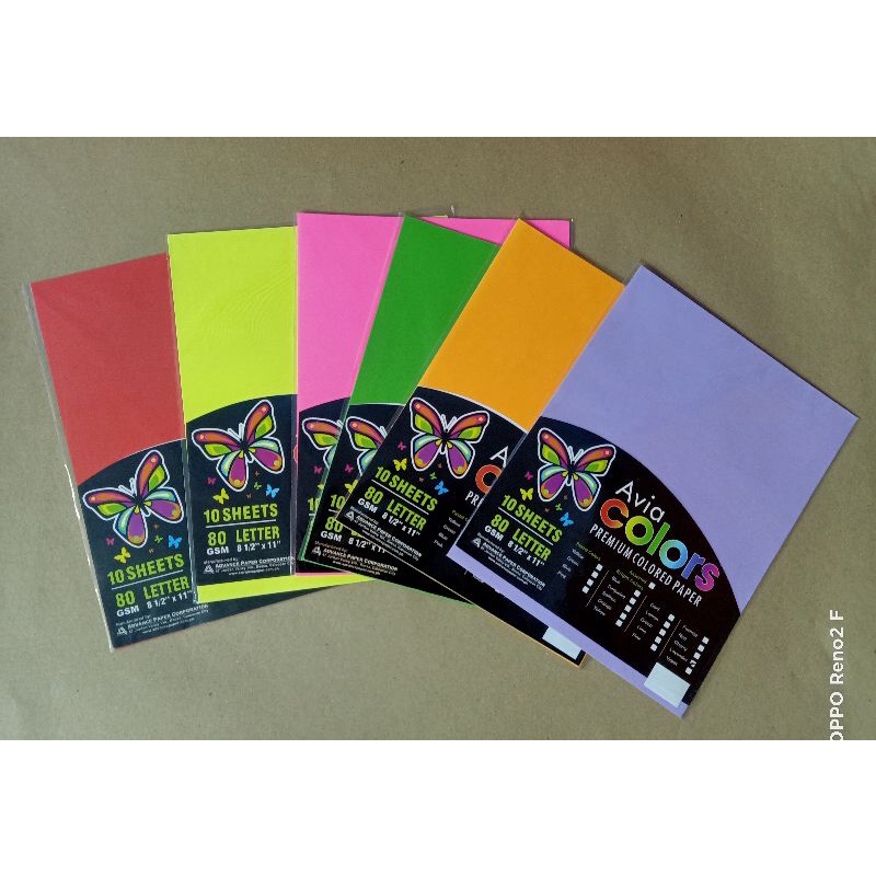 Avia Brand Colored Paper 80gsm Advance Colored Paper-250 sheets Assorted  Colors