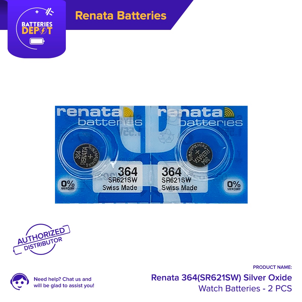  Renata 364 SR621SW Batteries - 1.55V Silver Oxide 364