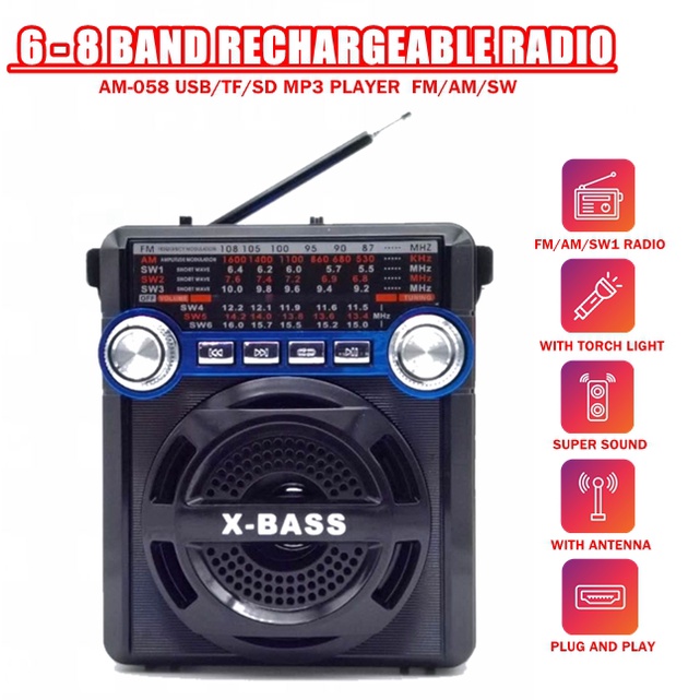 FM/Am/Sw1-6 8 Bands Portable Radio with USB/SD/Rechargeable/Bluetooth  Speaker - China 8 Bands Portable Radio and USB/SD/TF Speaker price