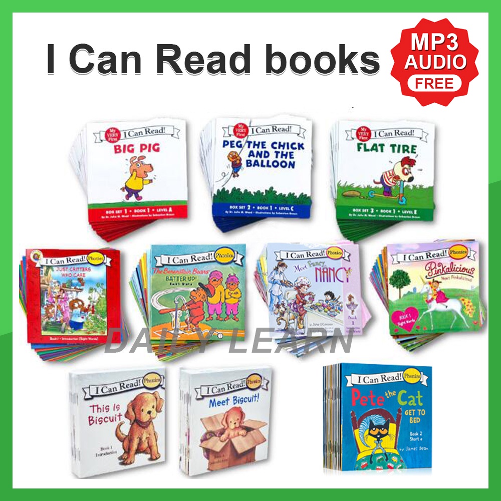 12 Books/Set I Can Read English Picture Story Educational