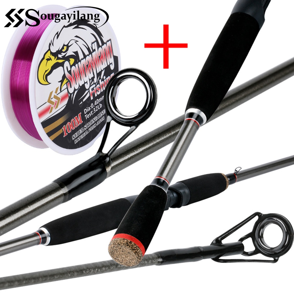 Sougayilang High Quality Fishing Rod 1.8m/6ft 6-15lb Spinning/Casting For  Bass And Free Gift