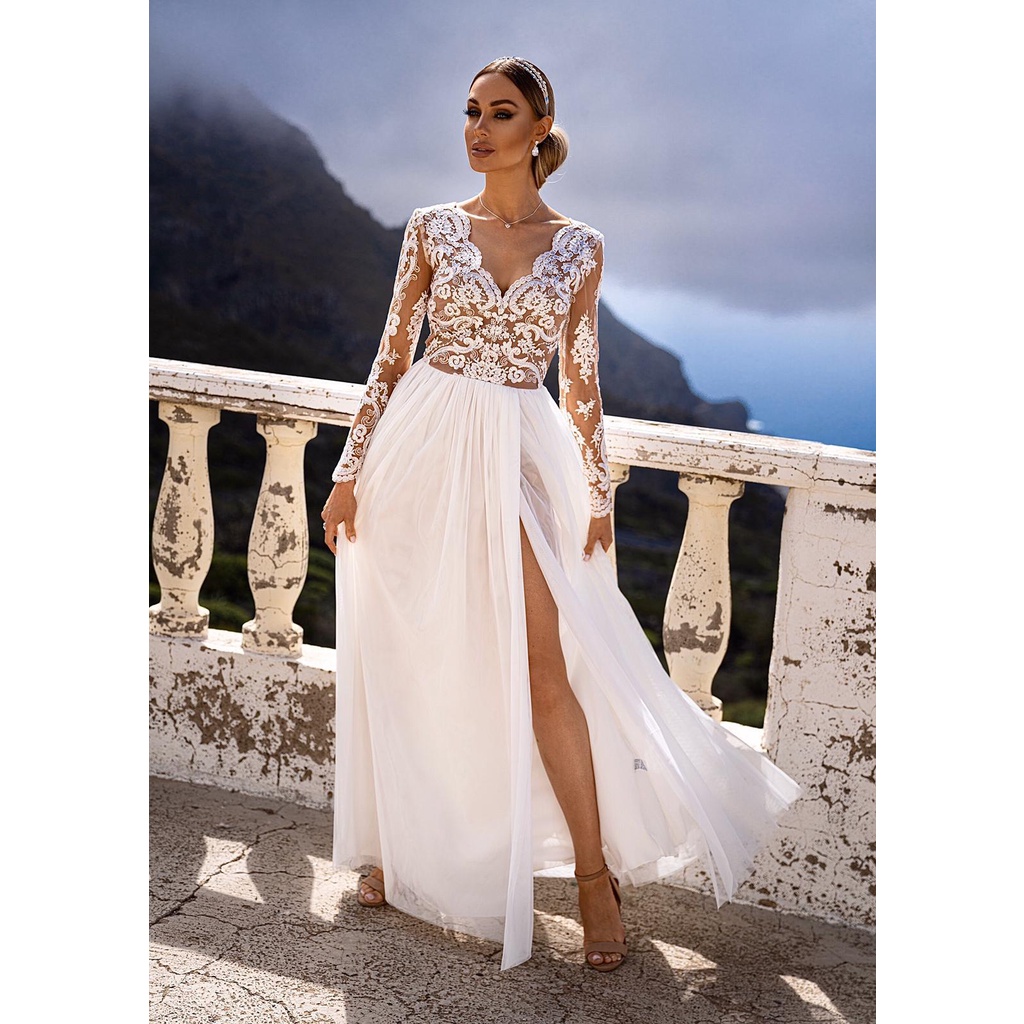 Lace Chiffon Evening Dresses One Shoulder Wedding Party Prom Dress