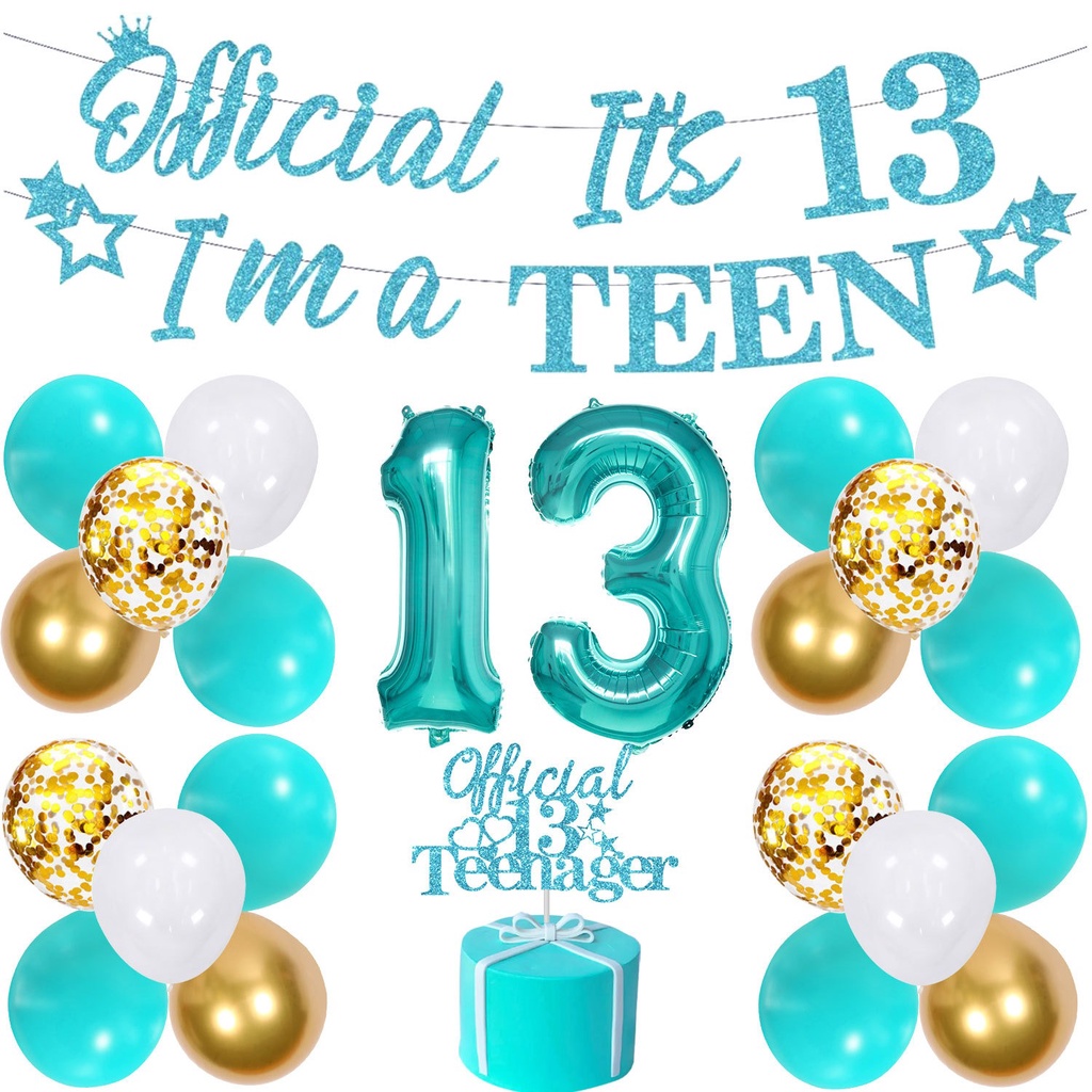  Navy Blue 13th Birthday Decorations for Boys and Girls, Happy  13th Birthday Backdrop, Tablecloth, Balloons Garland Arch Kit - 13th  Birthday Banner Party Supplies Bday Decor for Sweet 13 Year Old