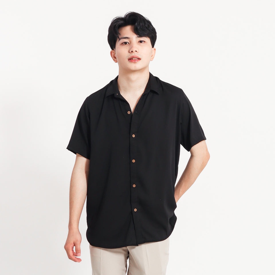 Polo black best sale button down shirt