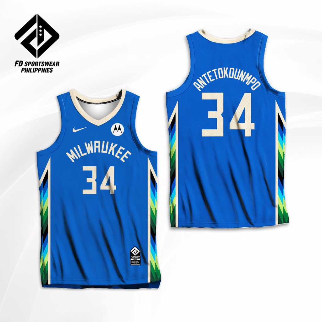 MILWAUKEE BUCKS GIANNIS ANTETOKOUNMPO 2022 FD CONCEPT FULL SUBLIMATED JERSEY