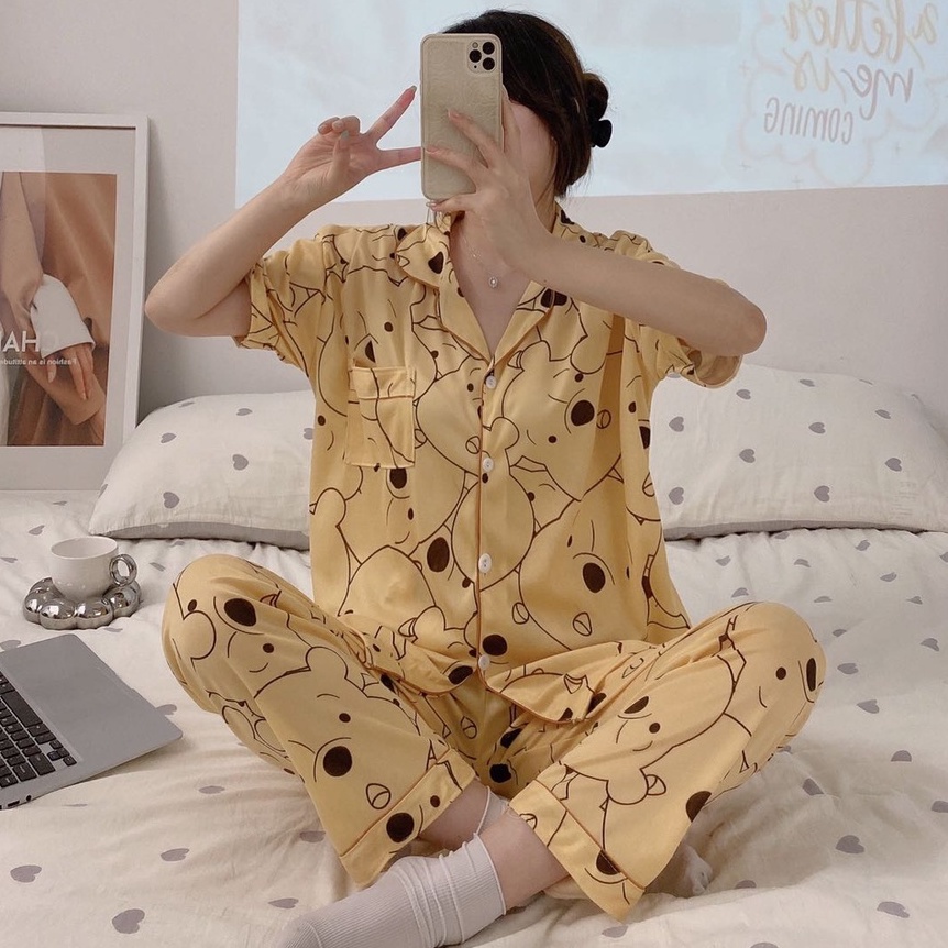 WAN】Korean Cute Sleepwear Pajama Set Terno for Women