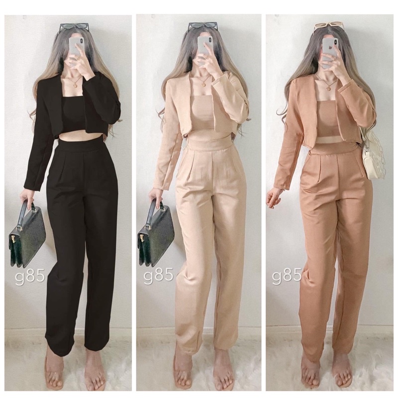 JA OLIVIA TERNO PANTS 3IN1 - FREESIZE - ELEGANT FORMAL ATTIRE BLAZER-  BLAZER TERNO PANTS - ELEGANT PARTY OUTFIT- SUMMER OOTD - SUMMER OUTFIT