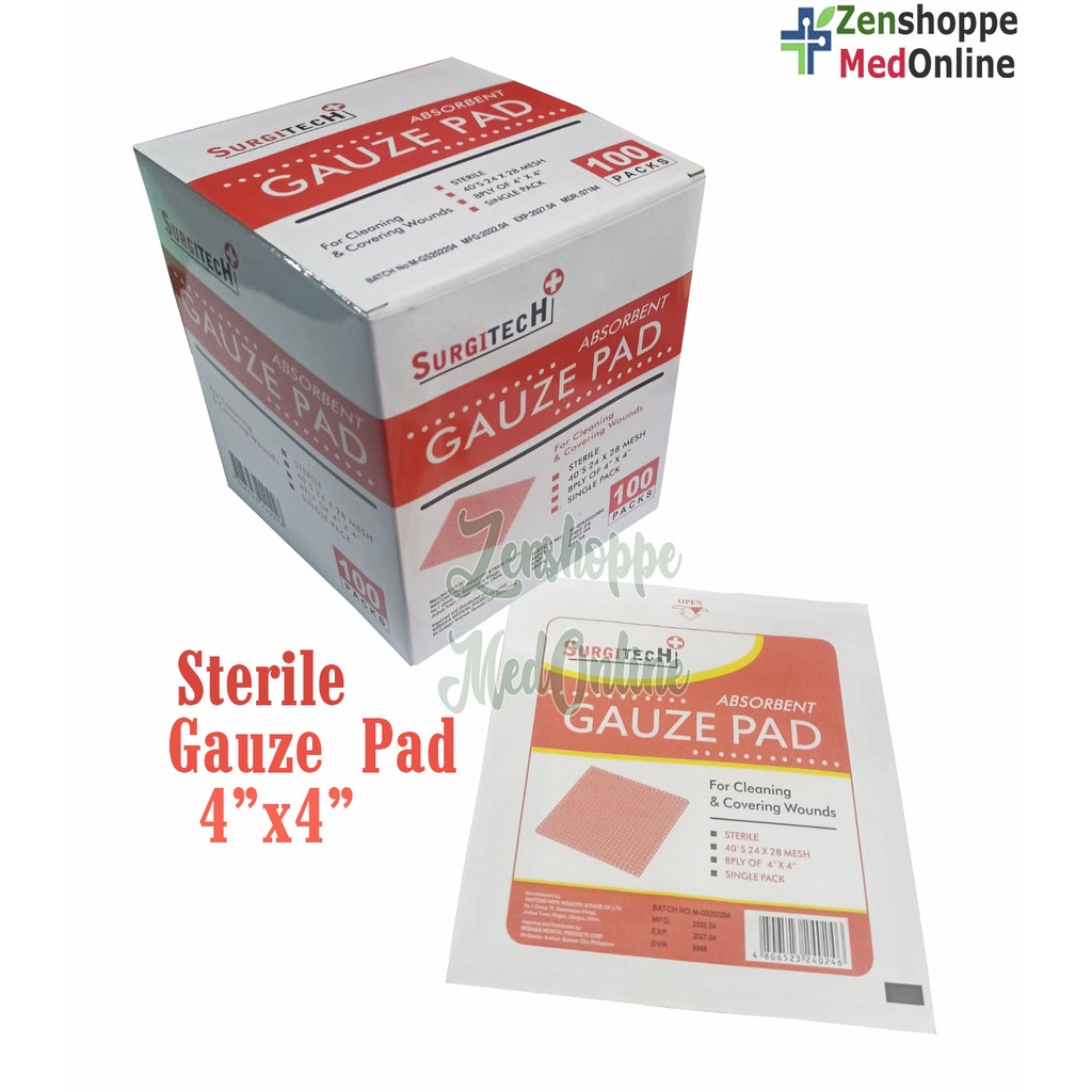 SURGITECH Sterile Gauze Pad 4x4 (100pcs/box)