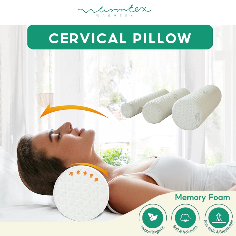 Cervical Neck Pillow for Sleeping, Memory Foam Pillow Neck Bolster