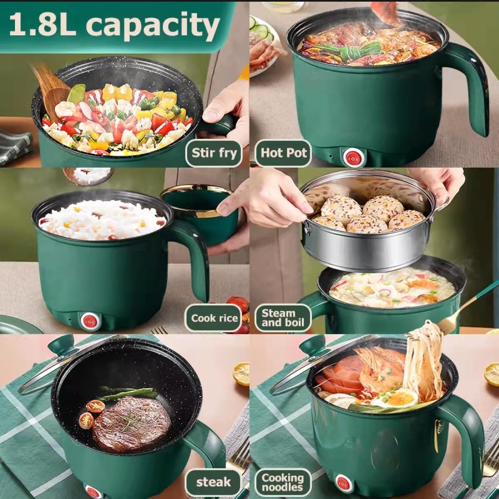 Mini Electric Rice Cooker Non-stick Cooking Machine 1.8l Single/Double  Layer