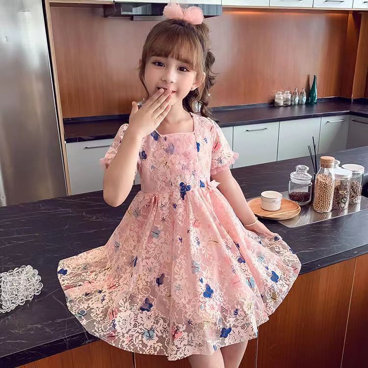 LILY Baby Girl Dress Girl Kids Dress Short Sleeve Lace Dress for 1