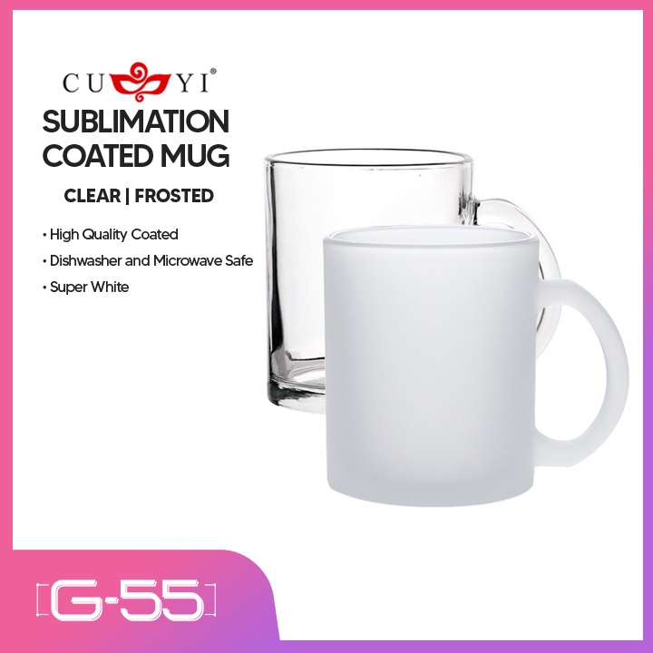 Clear Glass Sublimation Mug - 11oz.