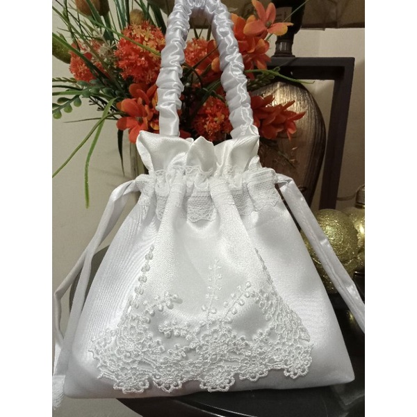 Bridal Pouch bag square Charmeuse silk Shopee Philippines