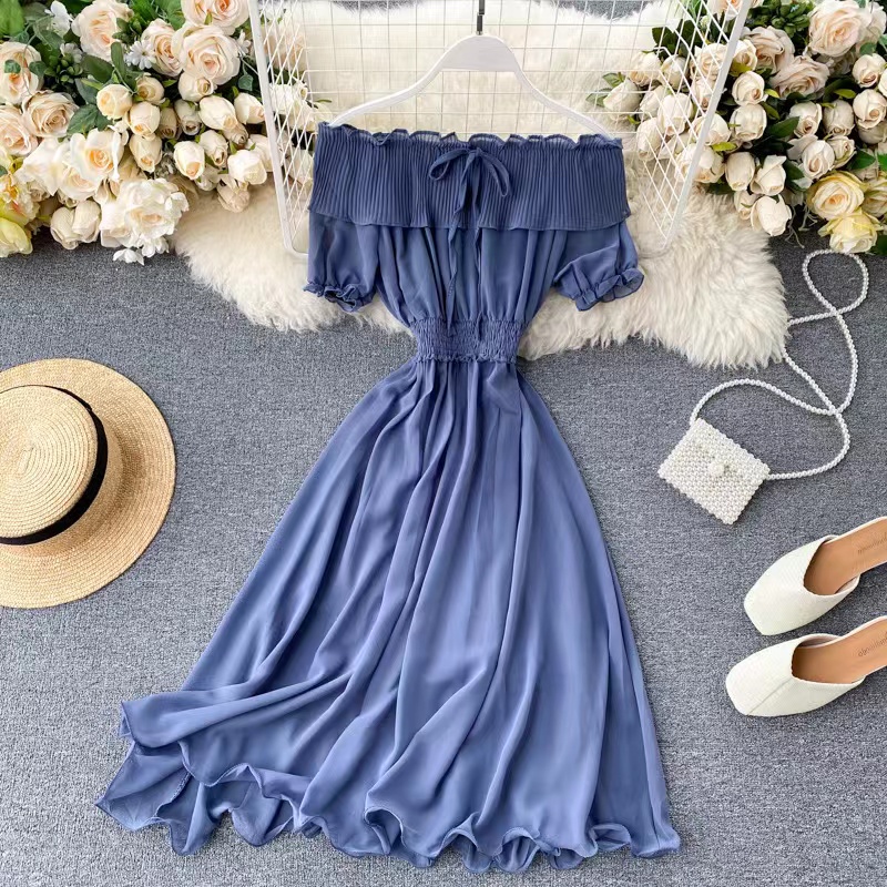 Off shoulder dress clearance shopee