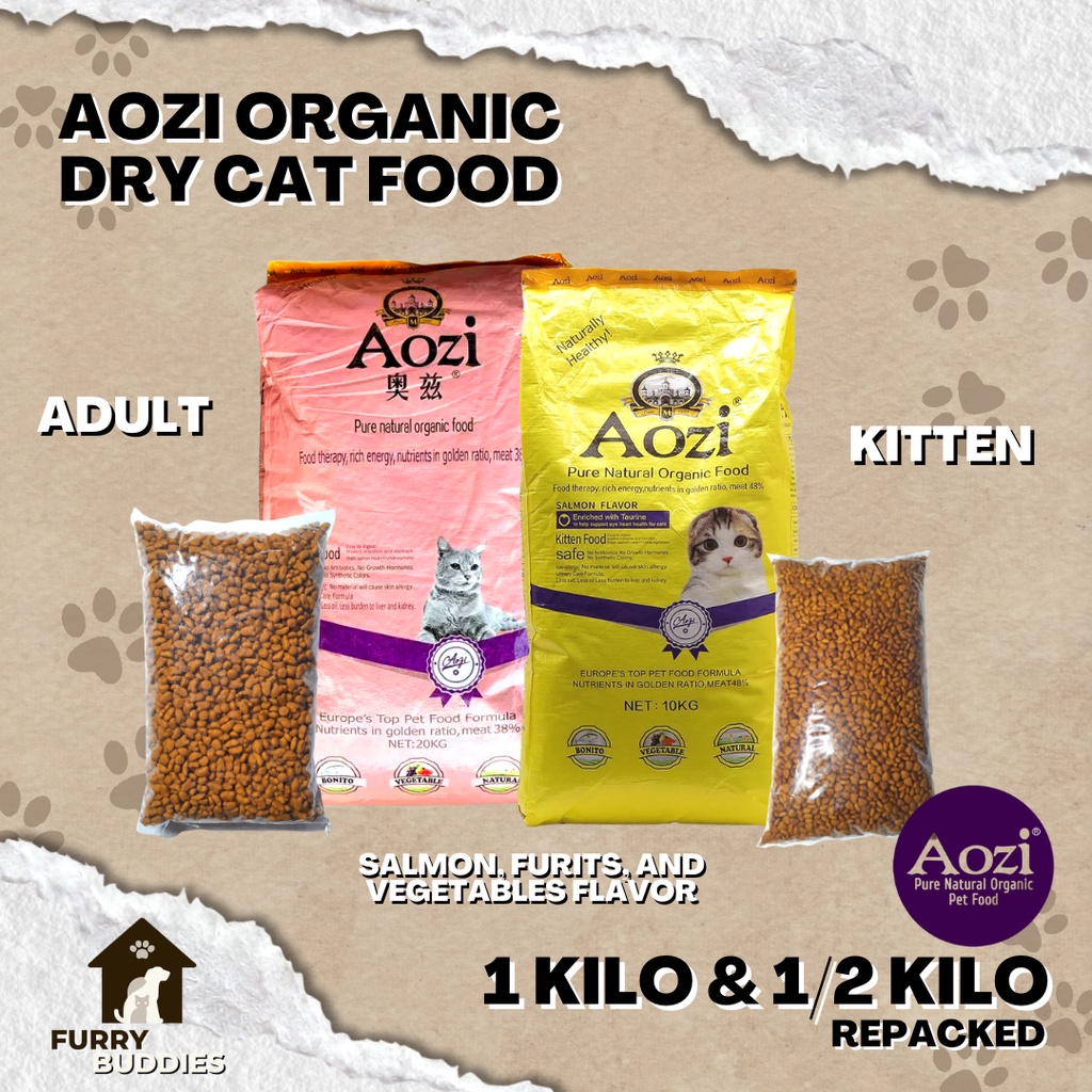 AOZI ORGANIC DRY CAT FOOD ADULT KITTEN 1 KILO 1 2 KILO