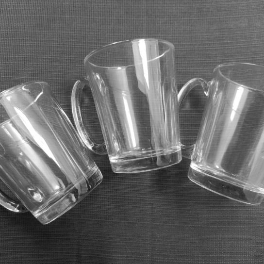 1pc Clear Glass Clear Cup With Handle, Plain Vintage Coffee Cup