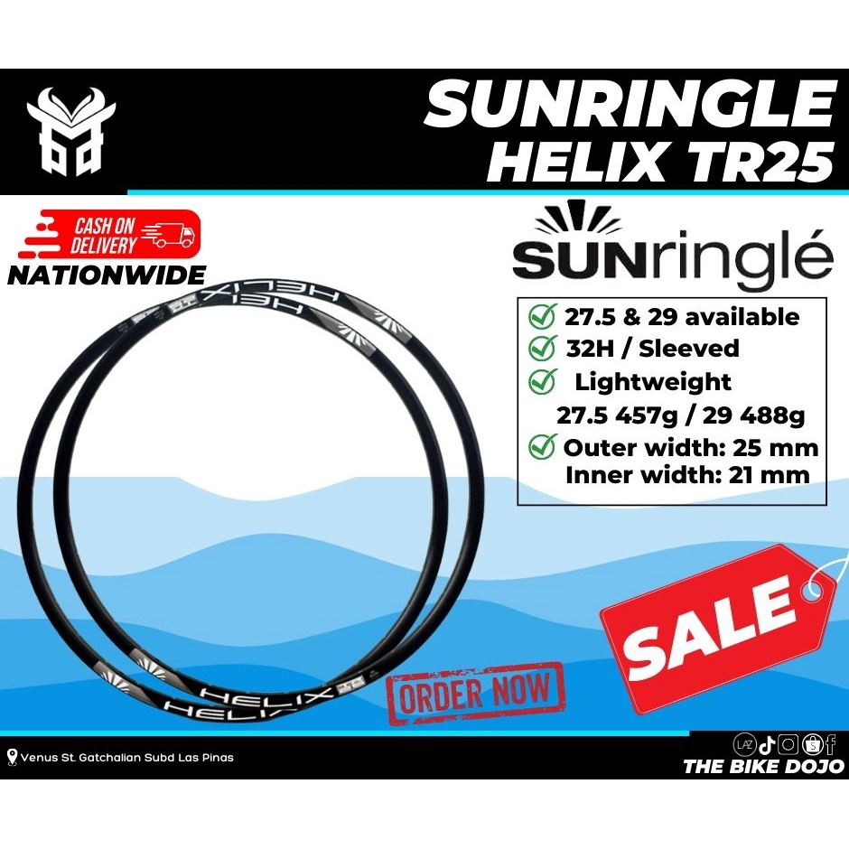 MTB SunRingle Helix Tubeless Ready Rims (pair) | Shopee Philippines