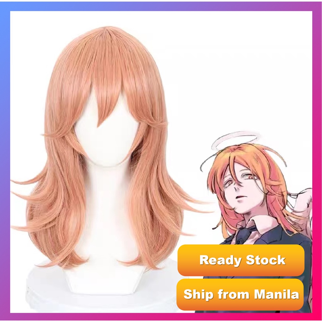 Anime Chainsaw Man Makima Angel demon Long Orange Hair Cosplay Costume WS*