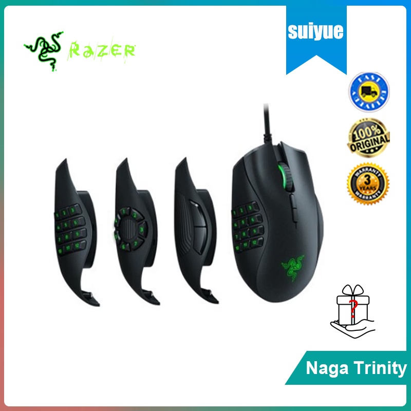 Razer Naga Trinity programmable wired mouse 16,000 DPI RGB optical