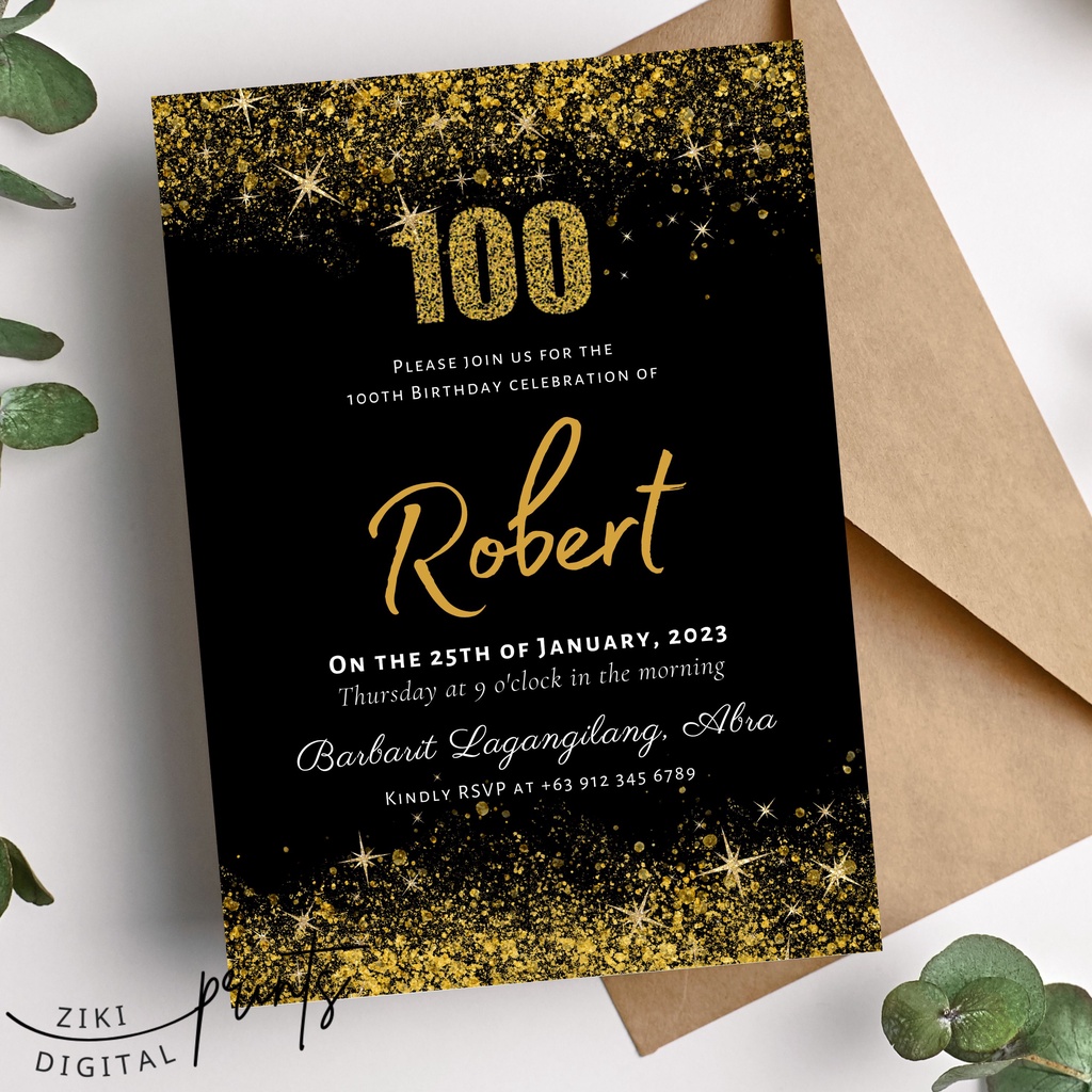 Then And Now Photo Squares 100th Birthday Invitation Nana 45 OFF