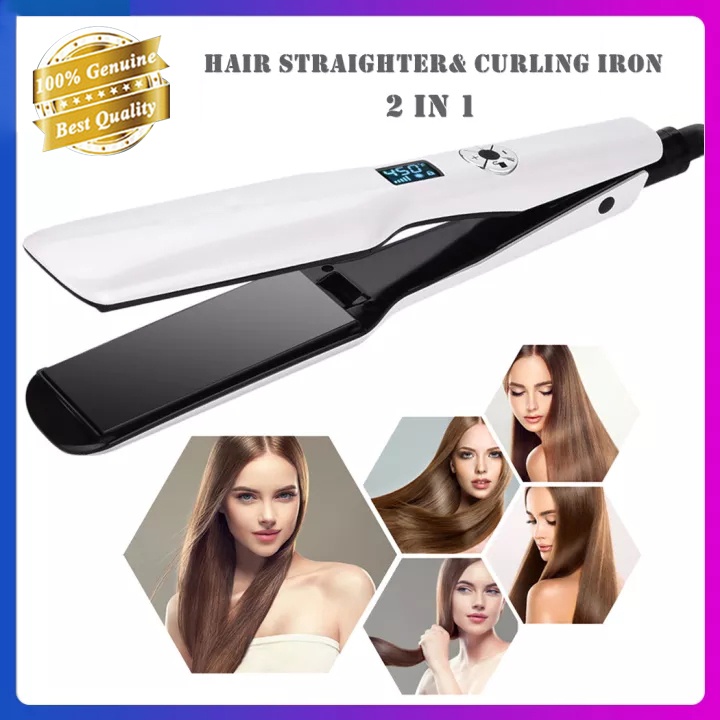 Wide Plates Hair Straightener Professional LCD Display PTC Fast