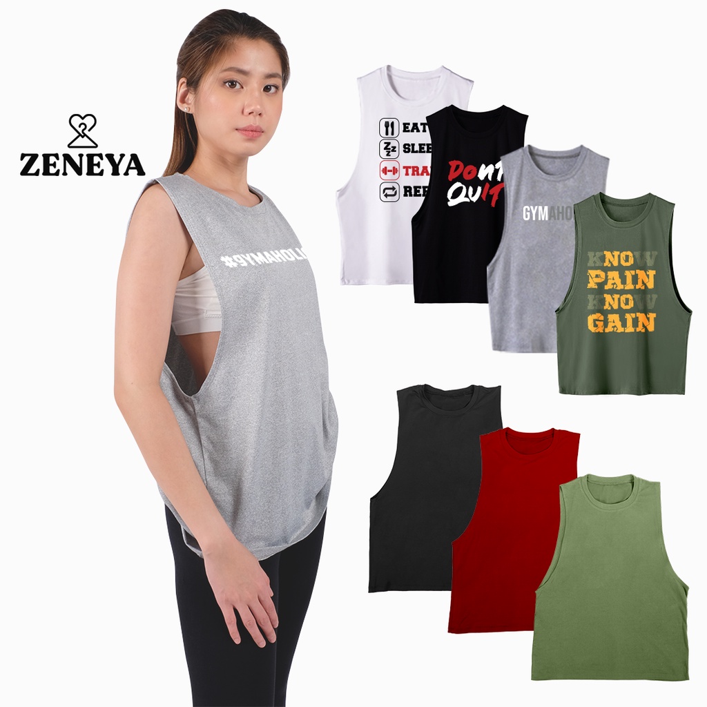 Zeneya Muscle Tee Sando For Women Activewear Set Loose Oversized Tees  Sleeveless Tank Tops