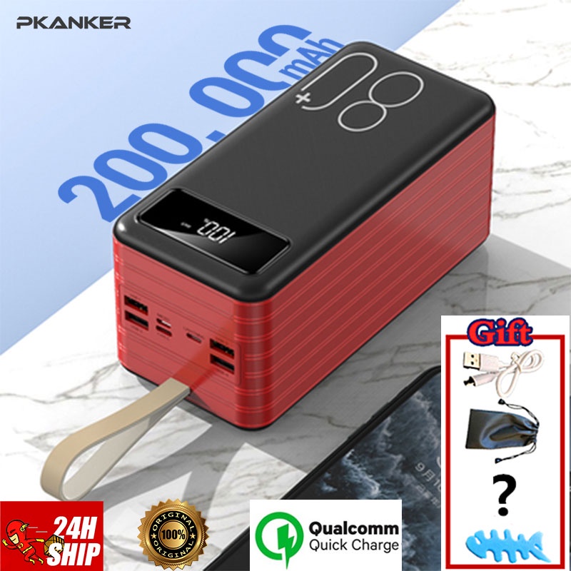 200000 mAh Original powerbank Built-in 4 Charging Cables brand Buy Power  Bank Freebies Fast Chargin