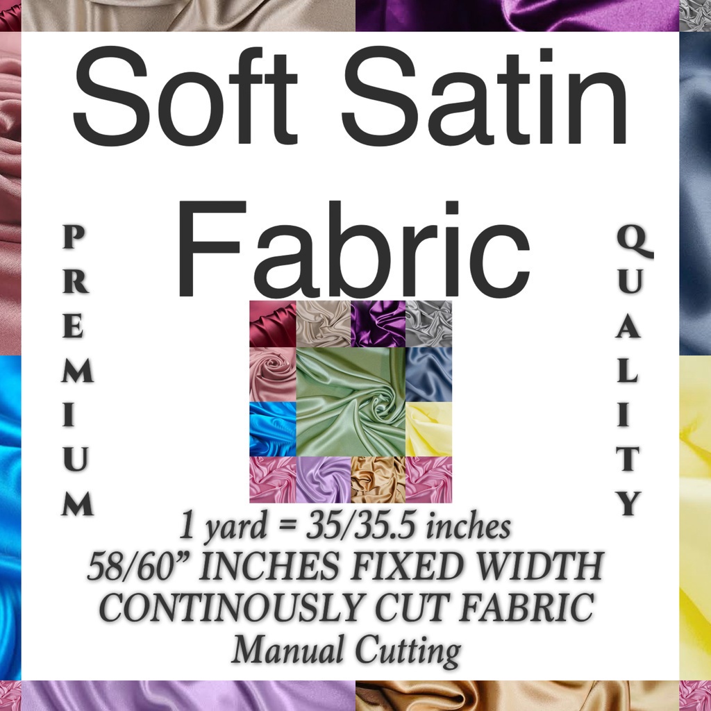 Satin silk fabric 60width per yard/inches