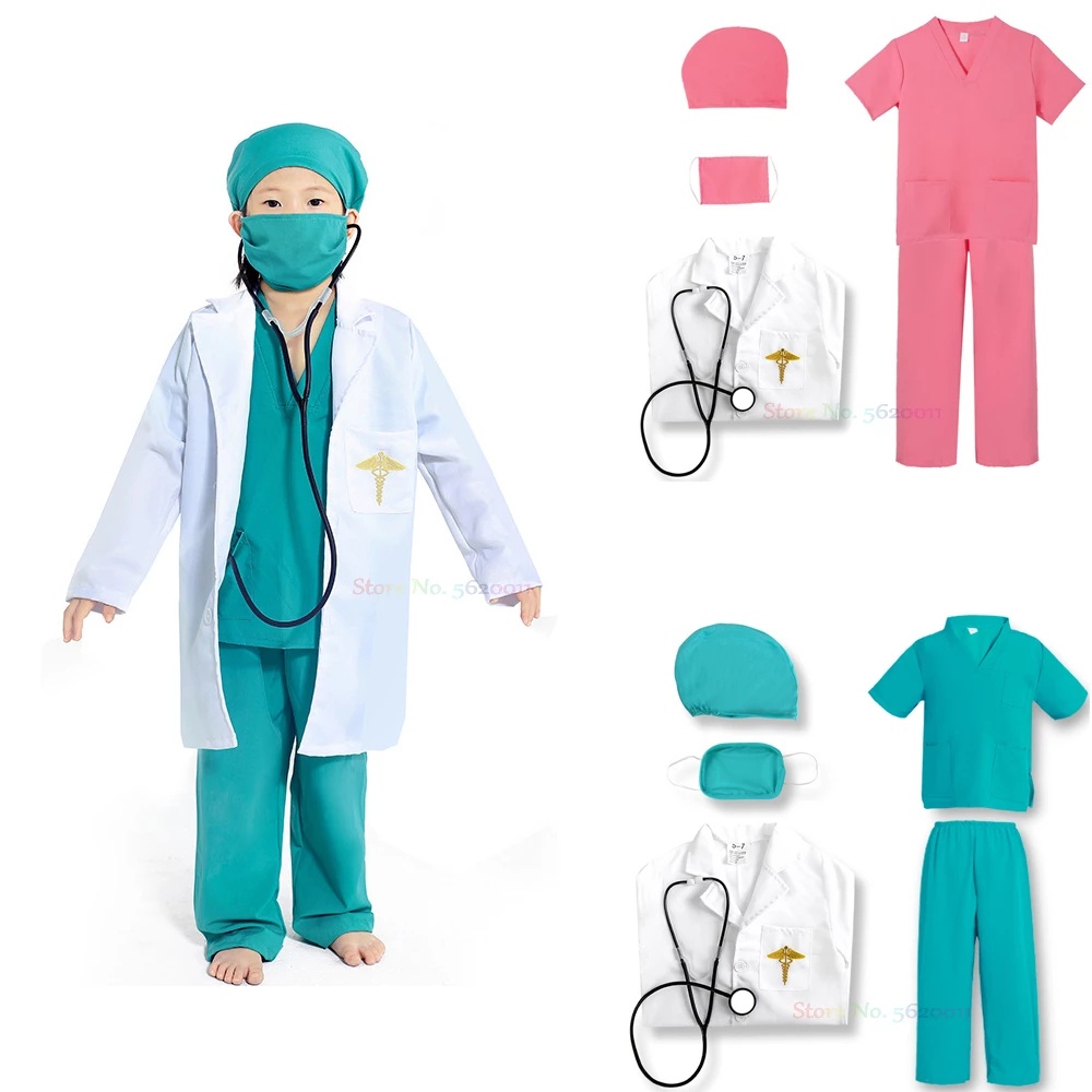 Kids Doctor Nurse Shirt Pants Coat Suit Boys Girls Halloween Cosplay  Costumes Children Party Role Playing Dress Up Outfit | Shopee Philippines