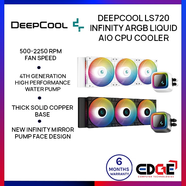 EDGE  DEEPCOOL LS720 Infinity Series aRGB Liquid AIO CPU Cooler