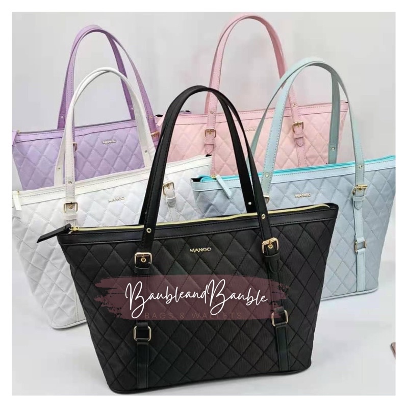 mango nylon quilted tote bag Shopee Philippines