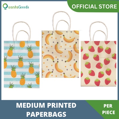 1 pc Medium 21cm x 11 cm x 27cm Printed Paper Bags Gift Bags