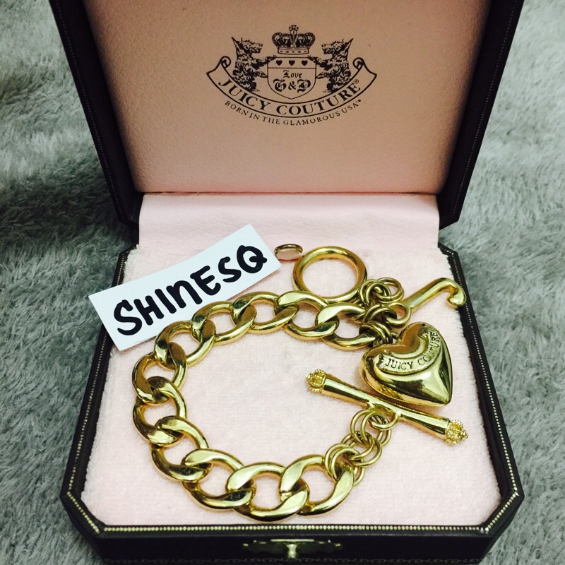 Used Juicy Couture Charm Bracelet Gold Color