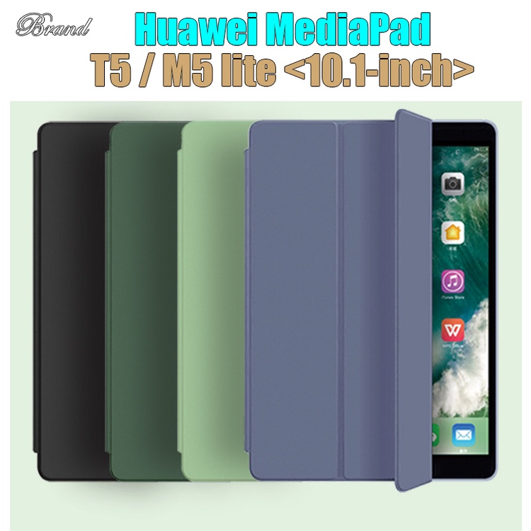 Fashion Soft Luxury Flip Stand Leather Protective Shell Case Smart Tablet  Cover for Huawei MediaPad T5-10.