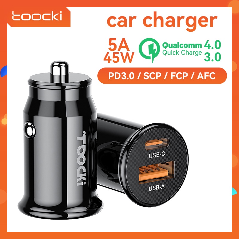 Toocki 75W USB C Charger QC4.0 PD3.0 5A 45W Fast Charging Type C Car