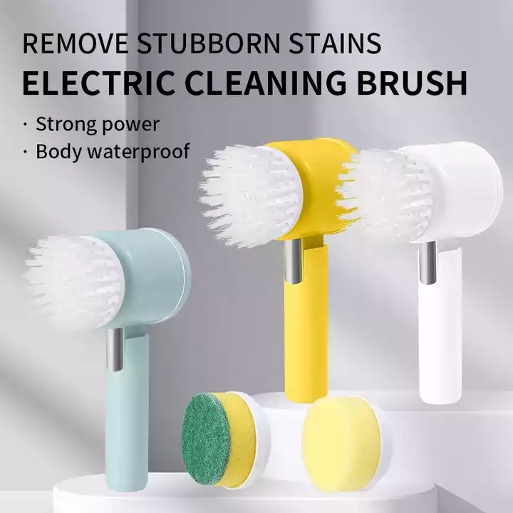 Portable Electric Cleaning Brush, Usb Rechargeable 360 Rotating Scrubber,  Spin Scrubber With 3 Replaceable Heads
