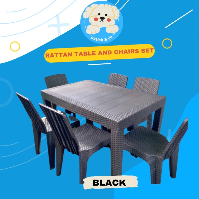 Plastic rattan table and chairs new arrivals