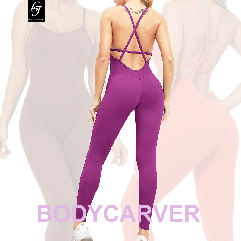 BODYCARVER New Cross Back Athleisure Outfit Women High Elastic Fitnes –  BodyCarver