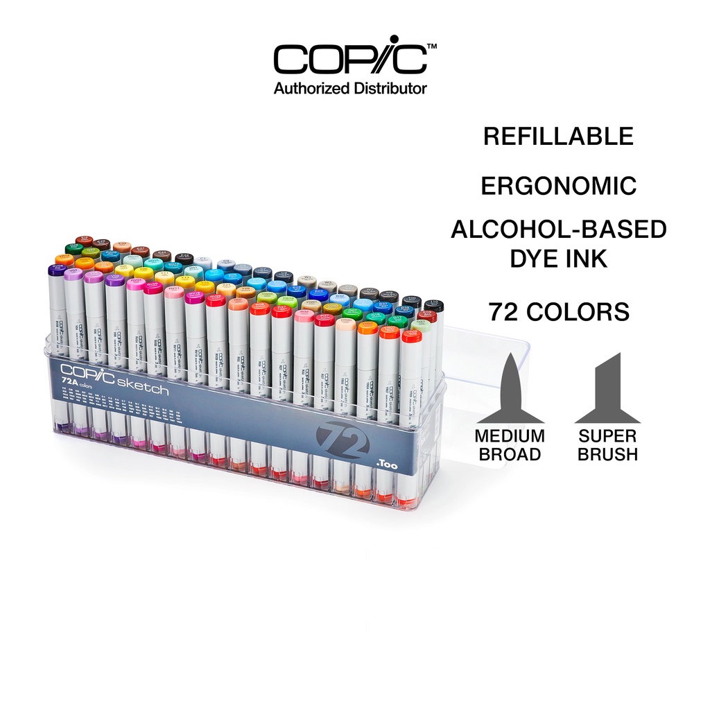  Copic Sketch Alcohol Marker 5 Colors + Multiliner SP Set,  Sketching Grays