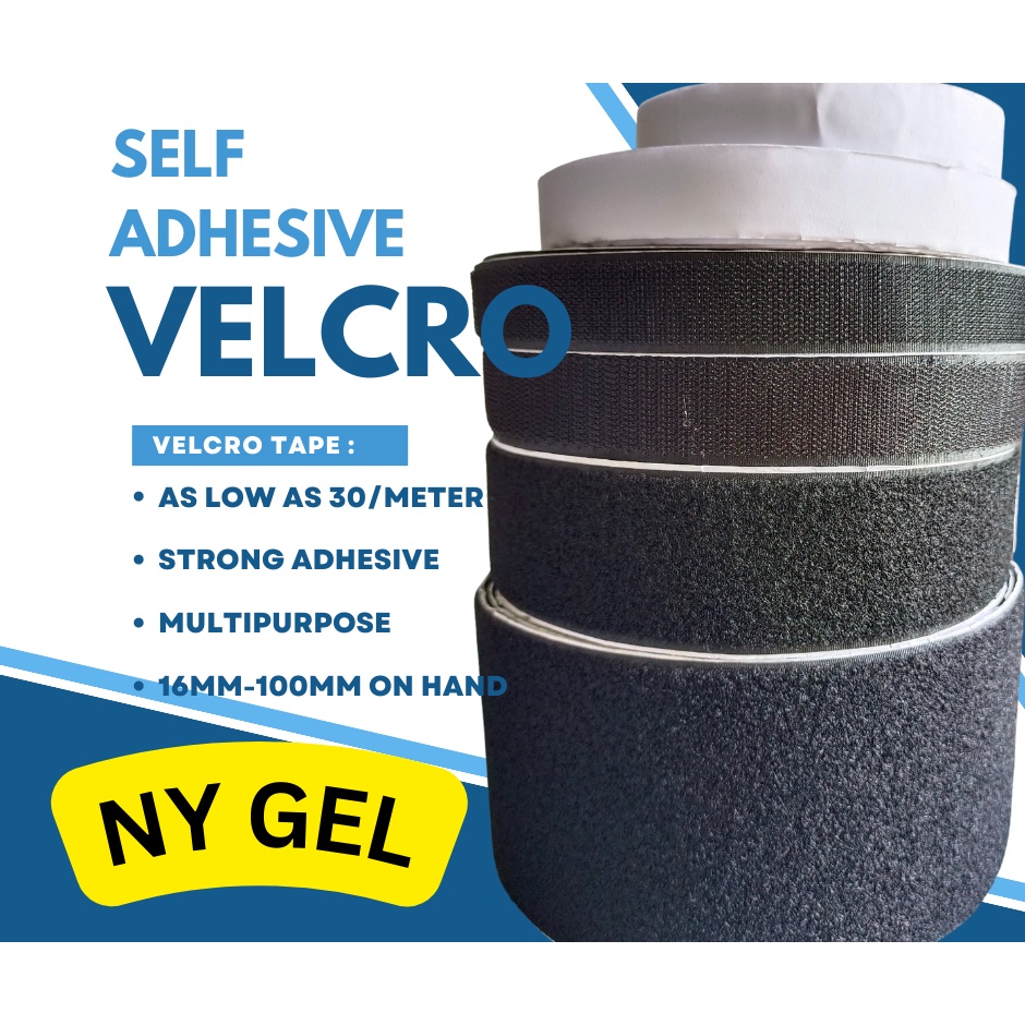 20/25/30/50-MM Self Adhesive Velcro Tape Strong Tape 1/2/5
