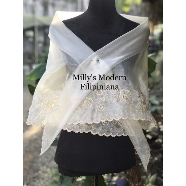 Modern filipiniana dress outlet with shawl