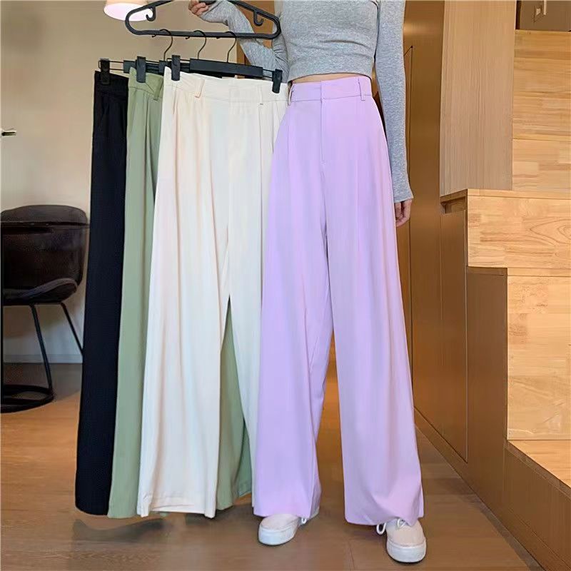 DAMENER 11 Colors High Waist Colored Jeans Wide Leg Pants Korean Style  Casual Loose Trousers