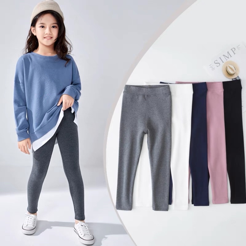 Kids Plain Leggings Available in Various Colors.