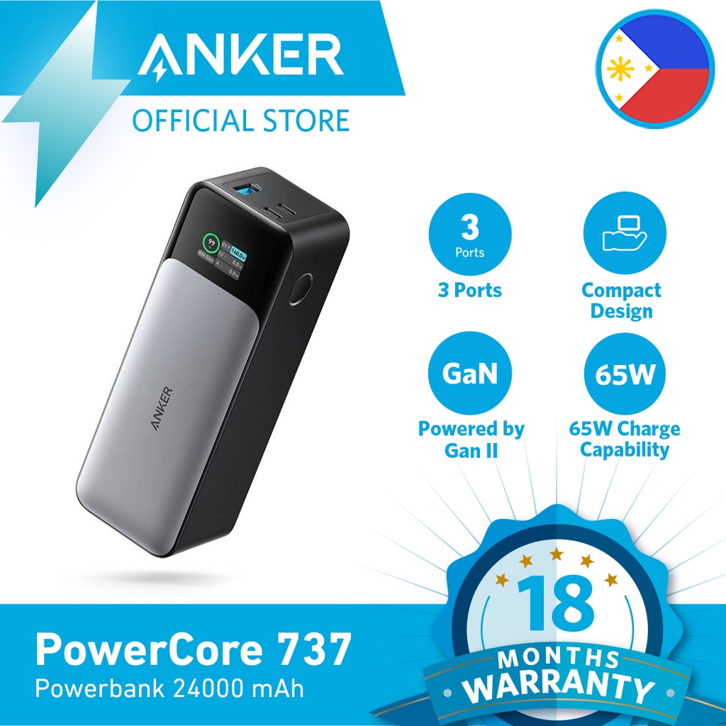 Anker 737 Power Bank 24000mAh 140W Powerbank 3-Port Portable Battery Fast  Charging Spare Battery