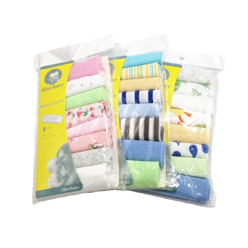 Gerber Wash Cloths 8 pcs Pack (Small Wash Towel Set) - ToguMogu