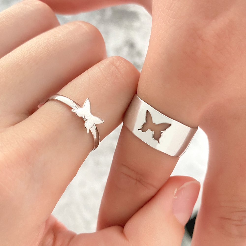 2pcs butterfly online ring