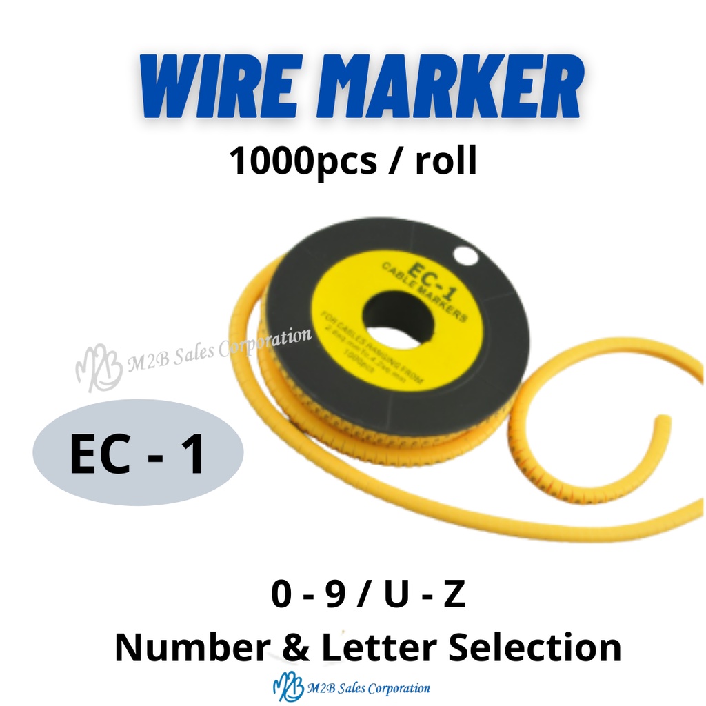 Wire Marker EC-1 Sleeve Type 0 - 9 , U - Z Selection 1000pcs/pack